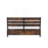 King Size Industrial Slatted Headboard Platform Bed Frame with 6 Storage Drawers