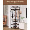 Modern Corner Entryway Hall Tree Shoe Storage Bench Coat Rack