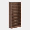 Freestanding 8-Shelf Shoe Rack for Closet Shelving Unit in Brown Wood Finish