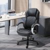 Black Big and Tall Diamond Stitching Executive Adjustable Height Office Chair
