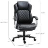 Black Big and Tall Diamond Stitching Executive Adjustable Height Office Chair