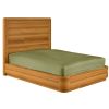 Queen Modern Wood Platform Bed Frame with Round Corners and Headboard