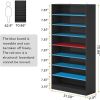 8-Shelf Shoe Rack Storage Cabinet Closet Shelving Unit in Black Wood Finish