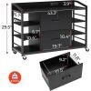 Black Printer Stand Bookcase Power Station Mobile Office File Cabinet