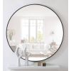 Round 18-inch Wall Mirror in Black - Living Room Bedroom Accent Bathroom Mirror