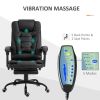 Black 7 Mode Vibrating High Back Executive Massage Adjustable Office Chair