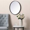 Round 32-inch Wall Mirror in Black - Bedroom Living Room Accent Bathroom Mirror
