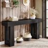 Modern Farmhouse 63-inch Narrow Entryway Console Sofa Table in Black Wood Finish