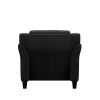 Black Microfiber Upholstered Armchair Flared Arm Chair with Tufted Back Cushion