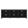 Farmhouse TV Stand in Black Wood Finish - for TVs up to 70-inch