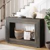 Modern Farmhouse 47-inch Long Sofa Table in Dark Grey Black Wood Finish