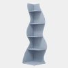 Modern Whimsical 5 Shelf Corner Bookcase Stand Blue Wood Finish