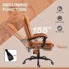 Brown 7 Mode Vibrating High Back Executive Massage Adjustable Office Chair