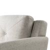 Cream Microfiber Upholstered Chair Armchair with Button Tufted Back Cushion