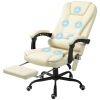 Cream 7 Mode Vibrating High Back Executive Massage Adjustable Office Chair
