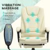 Cream 7 Mode Vibrating High Back Executive Massage Adjustable Office Chair