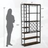 Heavy Duty Industrial Metal Wood 6 Tier Wine Rack Kitchen Storage Shelving Unit