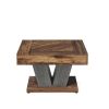 Square Farmhouse Coffee Table in Brown Black Wood Finish