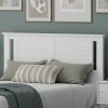 Full size Farmhouse Solid Wood Slatted Headboard in White Finish