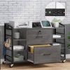 Grey Printer Stand Bookcase Power Station Mobile Office File Cabinet