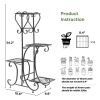 Elegant Black Metal 4-Shelf Plant Stand