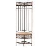 Metal Corner Hall Tree Foyer Entryway Shoe Storage Bench Coat Rack in Copper