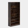 8-Shelf Shoe Rack for Closet Storage Shelving Unit in Rustic Brown Wood Finish