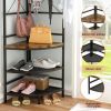 Industrial Metal/Wood Corner Hall Tree Shoe Storage Bench Coat Rack