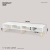 Modern Mid-Century Style TV Stand in White with Wood Legs for TVs up to 65-inch