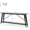 Heavy Duty 70-inch Industrial Grey Wood Top Sofa Table with Black Metal Frame
