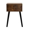 Set of 2 - Modern Mid-Century Farmhouse Bedroom Nightstand End Table