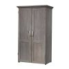 Armoire with Drop Leaf Laptop Desk Craft Table in Grey Oak Finish - Made in USA