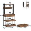 Modern Baker's Rack Shelving Unit with Pull-Out Shelves and Storage Drawer