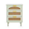Retro Mid-Century Modern 3 Drawer Bedside Table Nightstand in Mint Green