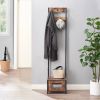 Modern Industrial Metal Wood Entryway Hall Tree Shoe Storage Bench Coat Rack