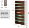 9 Tier White/Brown Wood Shoe Storage Cabinet, Holds Up To 45 Pairs