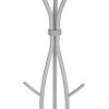 74-inch Freestanding Silver Metal Coat Rack Entryway Hall Tree Umbrella Stand