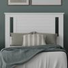 Twin Size Farmhouse Solid Wood Slatted Headboard in White Finish