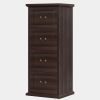 Traditional Vertical File Cabinet in Walnut Wood Finish with 4 Storage Drawers