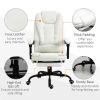 White 7 Mode Vibrating High Back Executive Massage Adjustable Office Chair