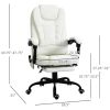 White 7 Mode Vibrating High Back Executive Massage Adjustable Office Chair
