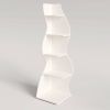 Modern Whimsical 5 Shelf Corner Bookcase Stand White Wood Finish