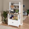 White Modern Farmhouse Baker's Rack Kitchen Shelving Unit Storage Cabinet