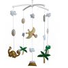 Handmade Baby Crib Mobile Beige Green Brown Baby Musical Mobile Kids Room Nursery Decor; The Age of Dinosaurs