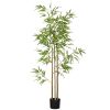 HOMCOM 6ft Fake Bamboo Tree Indoor Outdoor Artificial Plant with Pot for Home Office Living Room Decor