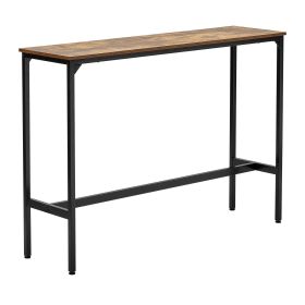 VEVOR Bar Table, Sturdy Metal Frame High Top Pub Table, Narrow Long Kitchen Dining, Cocktail Counter Bar Height Desk, Easy to Assemble, 55x15x39 in