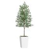 Artificial Olive Tree 8FT with Pot and Moss, Artificial Plants for Home Office Decor