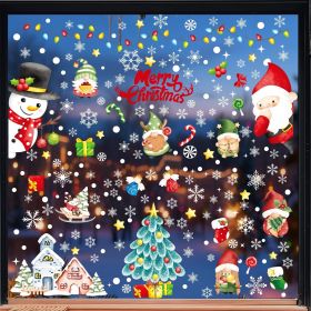 210PCS Christmas Window Clings Cute Christmas Window Stickers Santa Claus Snowman Glass Decorations for Xmas Party Supplies Indoor Outdoor Double Side