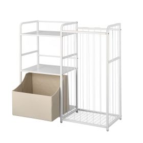 VEVOR Kids Bookshelf and Stuffed Animal Storage, Toy Storage Organizer, 2-Tier Book Shelf with Fabric Toy Chest, Toy Storage for Kids Room