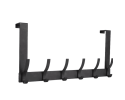 Door hooks, door towel rack, with 12 hooks for hanging clothes, coats, towels, and hats, 1 piece, black.